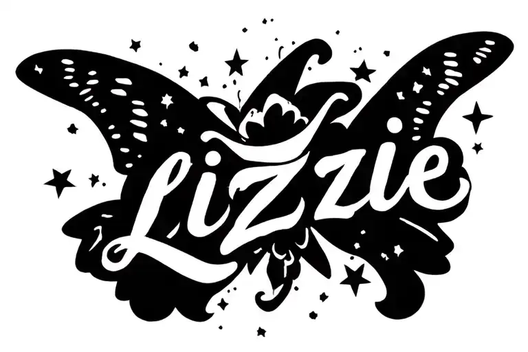 "Lizzie" cancer star sign tattoo design idea