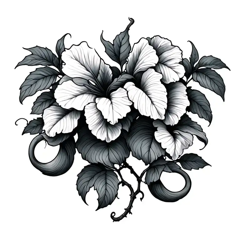 banisteriopsis capi vine tattoo design idea