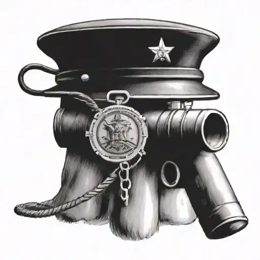 soldiers memorial and the 16 stuck in ground with soldiers helmet on stock and dog tags hanging from scope with combat b tattoo design idea