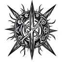 scandinavian tribal tattoo inspired with a runes of futhark and mythology tattoo design idea