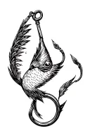fishing hook tattoo design idea