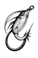 fishing hook tattoo design idea
