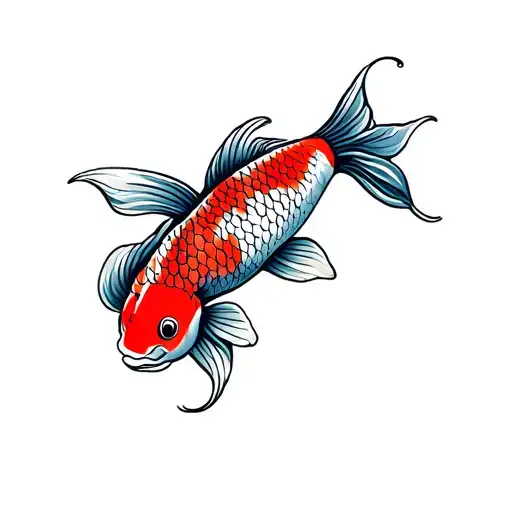 Aries Japanese koi fish tattoo design idea