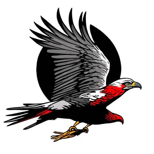 two red kites in flight silhouette one smaller than other  tattoo design idea