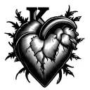 K Heart tattoo design idea