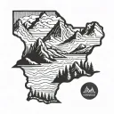west coast mountain scene tattoo design idea