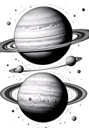 solar system planets and orbits abstract representation tattoo design idea