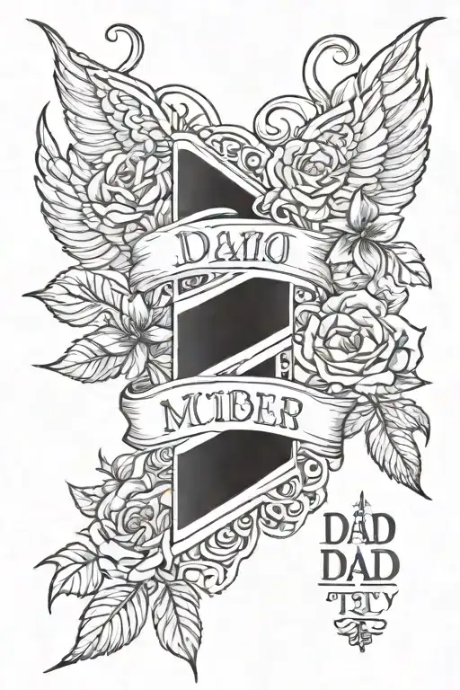 memorial tattoo for dad tattoo design idea