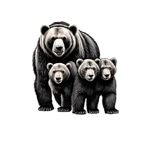 Papa Bear And Cubs tattoo design idea