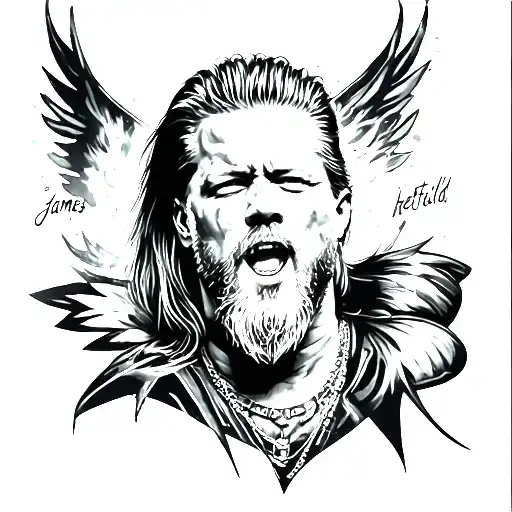 James hetfield solid black tattoo design idea
