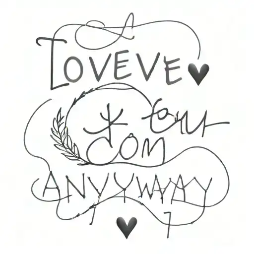 a tattoo based of luke combs song "love you anyway" tattoo design idea