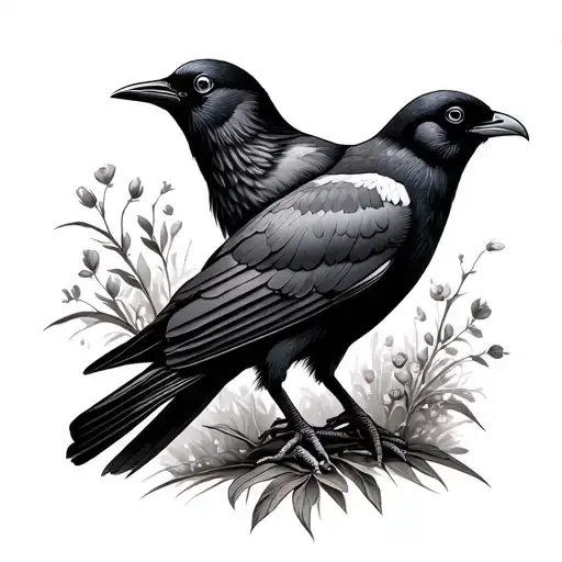 Cornish Chough tattoo design idea