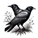 Cornish Chough tattoo design idea