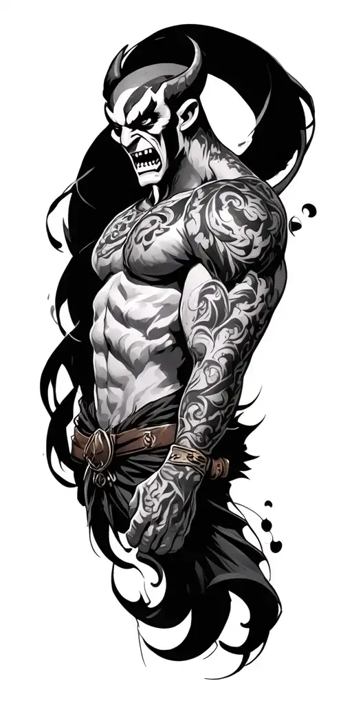 irezumi hellboy tattoo design idea