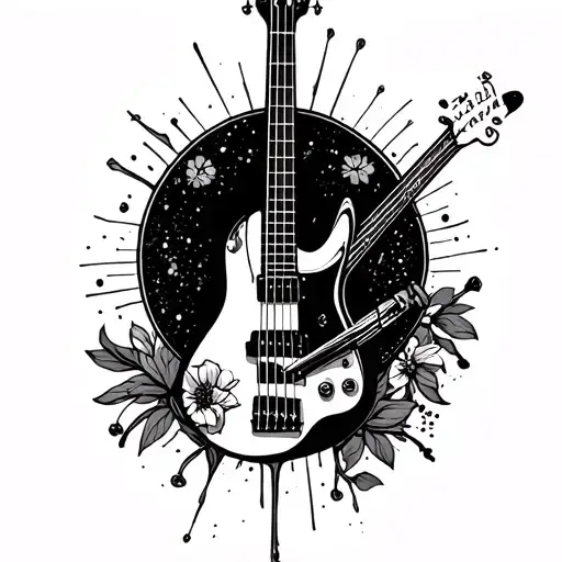 Tattoo ideas for my quarter sleeve. Here are things I like and about me. I like music I use to play bass guitar. I like  tattoo design idea