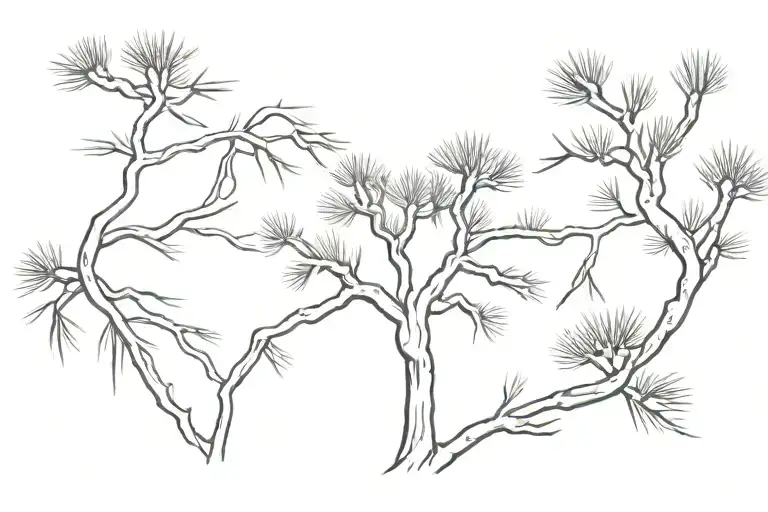 Joshua tree branches tattoo design idea