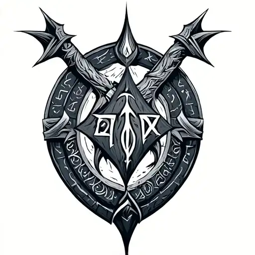 Norse, warrior, Futhark, chest tattoo design idea