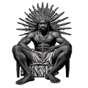 African king sitting tattoo design idea