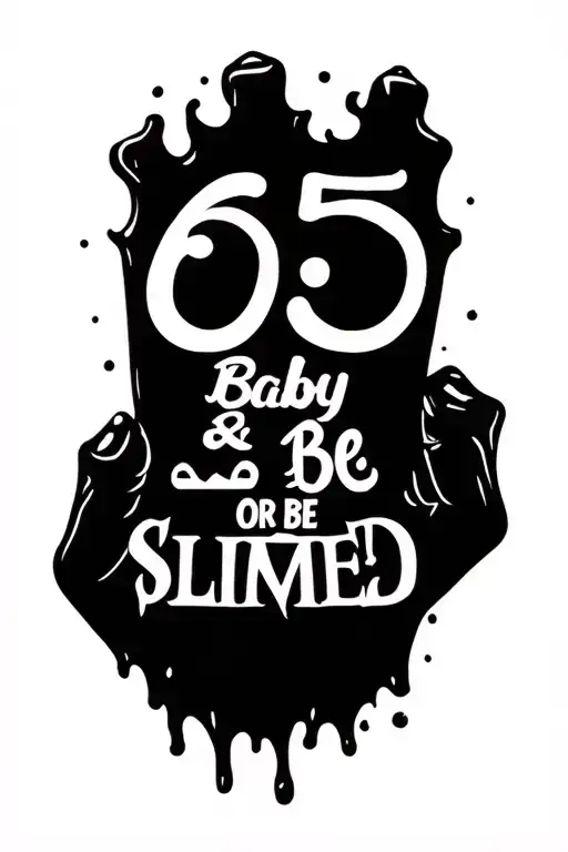 Make hand tat that says 65 baby and slimed or be slimed with the background of dallas tx  tattoo design idea