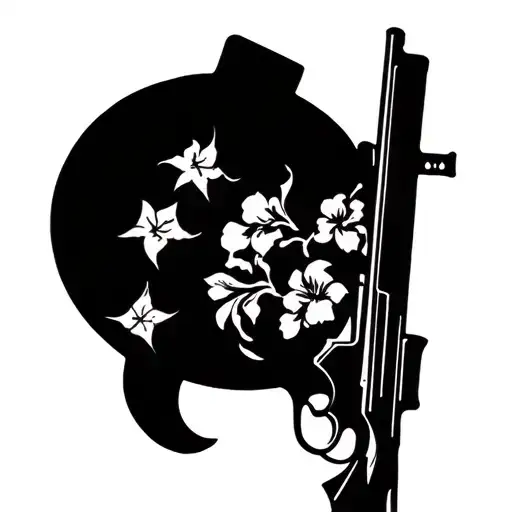 2nd amendment garrison flag rifle tattoo design idea