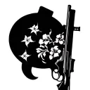 2nd amendment garrison flag rifle tattoo design idea