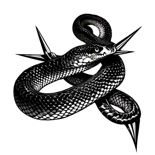 snake spikes tattoo design idea