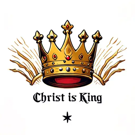 Christ is King crown tattoo design idea