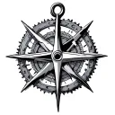 J2EM wit anchor and compass rose intertwined tattoo design idea