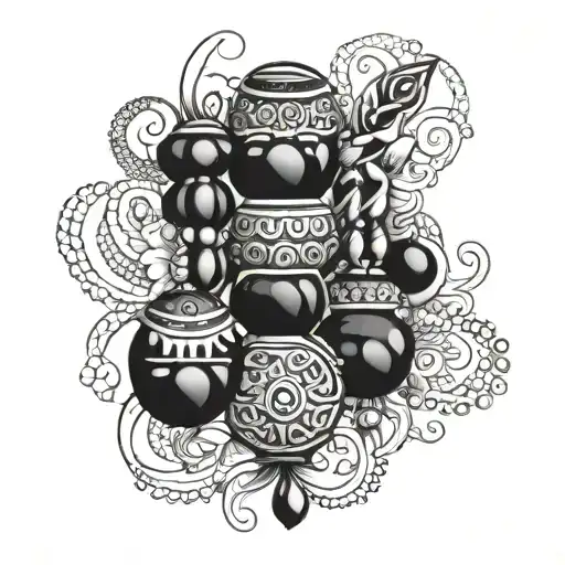 mala beads wrapping tattoo design idea