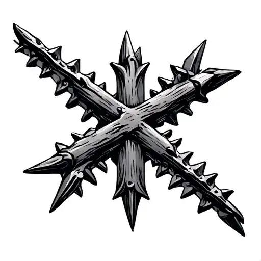 cross made from railroad spikes tattoo design idea