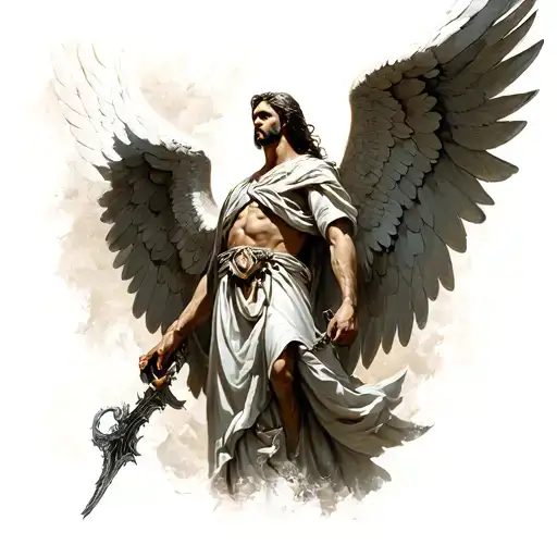 archangel uriel tattoo design idea