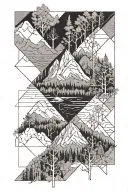 Mountains, Aspens, "tokle" spelled somewhere tattoo design idea