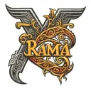 text  "RAMA" tattoo design idea