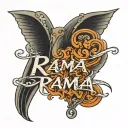 text  "RAMA" tattoo design idea