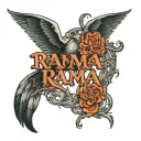 text  "RAMA" tattoo design idea