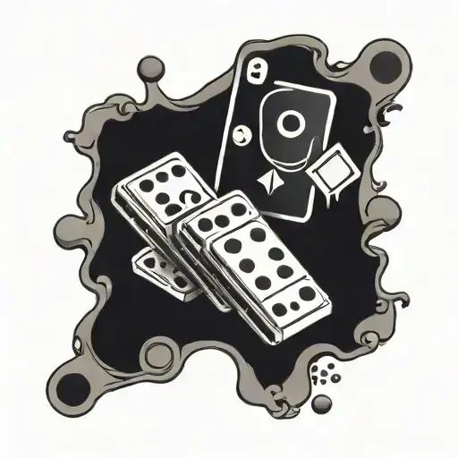 dominoes and cards forming tattoo design idea