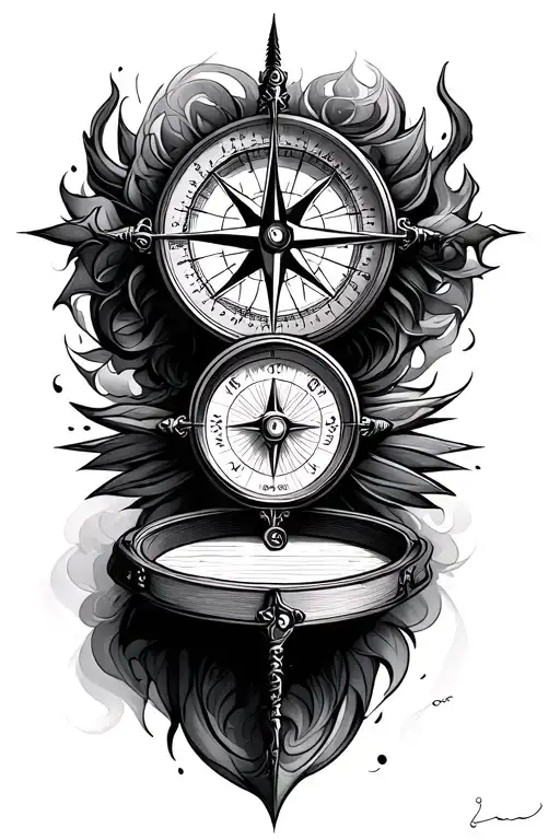compass, author, psychology tattoo design idea