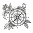 Nordic compass, self growth tattoo design idea