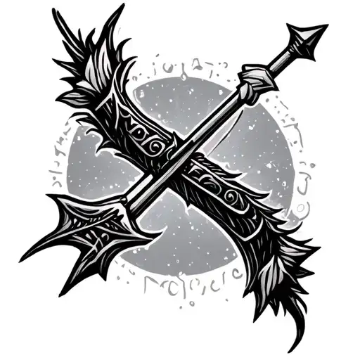 bow and arrow design tattoo design idea