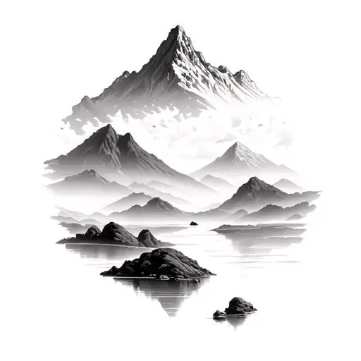 ecuador mountain landscape tattoo design idea