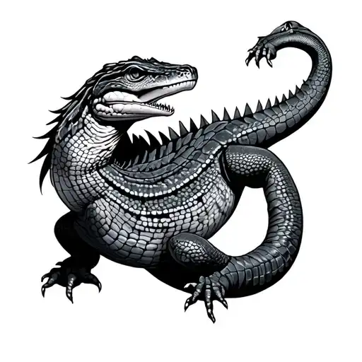 reptile grappling tattoo design idea