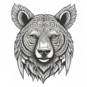 Totem with bear head tattoo design idea