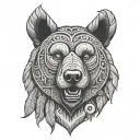 Totem with bear head tattoo design idea