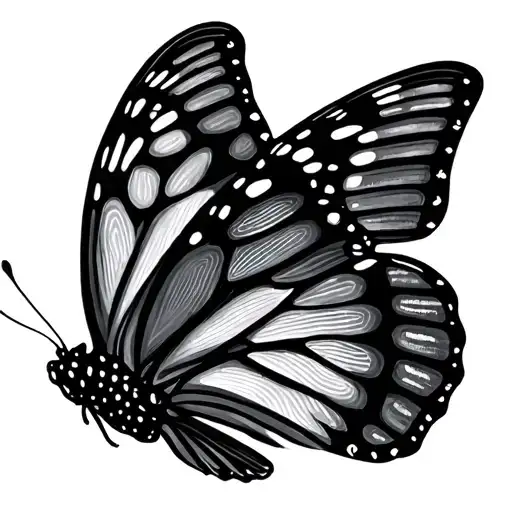 Fingerprint Butterfly tattoo design idea