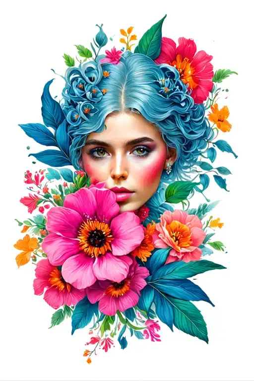 last name with floral patterns tattoo design idea