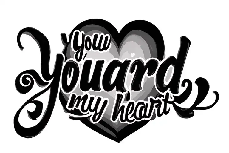 "You guard my heart" heart intertwined tattoo design idea
