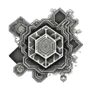 hexagon inside tattoo design idea