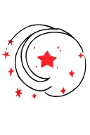 eating disorder tattoo recovery moon and stars forming color red  tattoo design idea