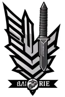 USMC Sergeant chevron, kabar knife through a skill, 2nd battalion 8th Marines arrowhead tattoo design idea