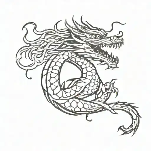 Asian dragon tattoo design idea